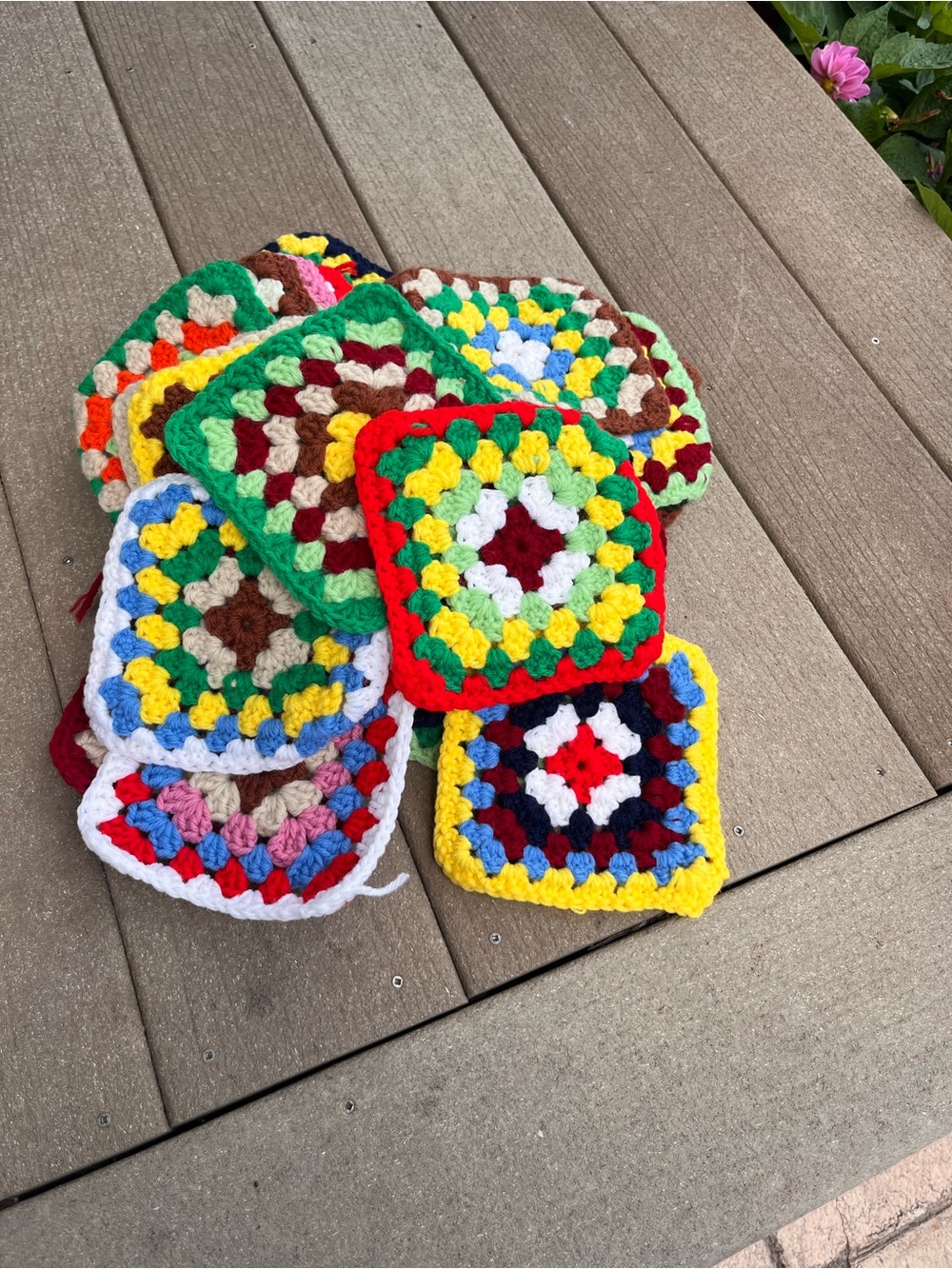 29 Handmade Multicolor Crochet Granny Squares -